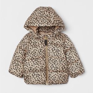 Leopard Print Baby Puffer Coat